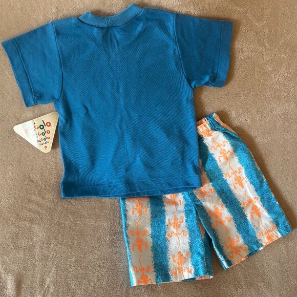 PICCOLO "LIZARD SKELETONS" T-shirt and Shorts Set Size 3T in color Blue - Picture 2 of 2